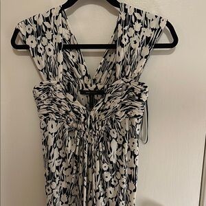 BCBG MaxAzria Black & White Floral Sleeveless Dress